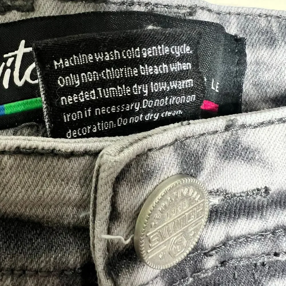 Switch Remarkable Jeans 34x30 Mens Slim Tapered Destroyed Paint Drip Streetwear